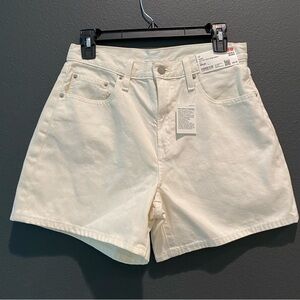 NWT Uniqlo white high rise baggy shorts size 26